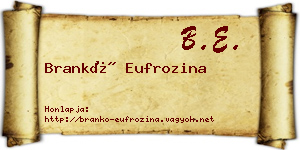 Brankó Eufrozina névjegykártya